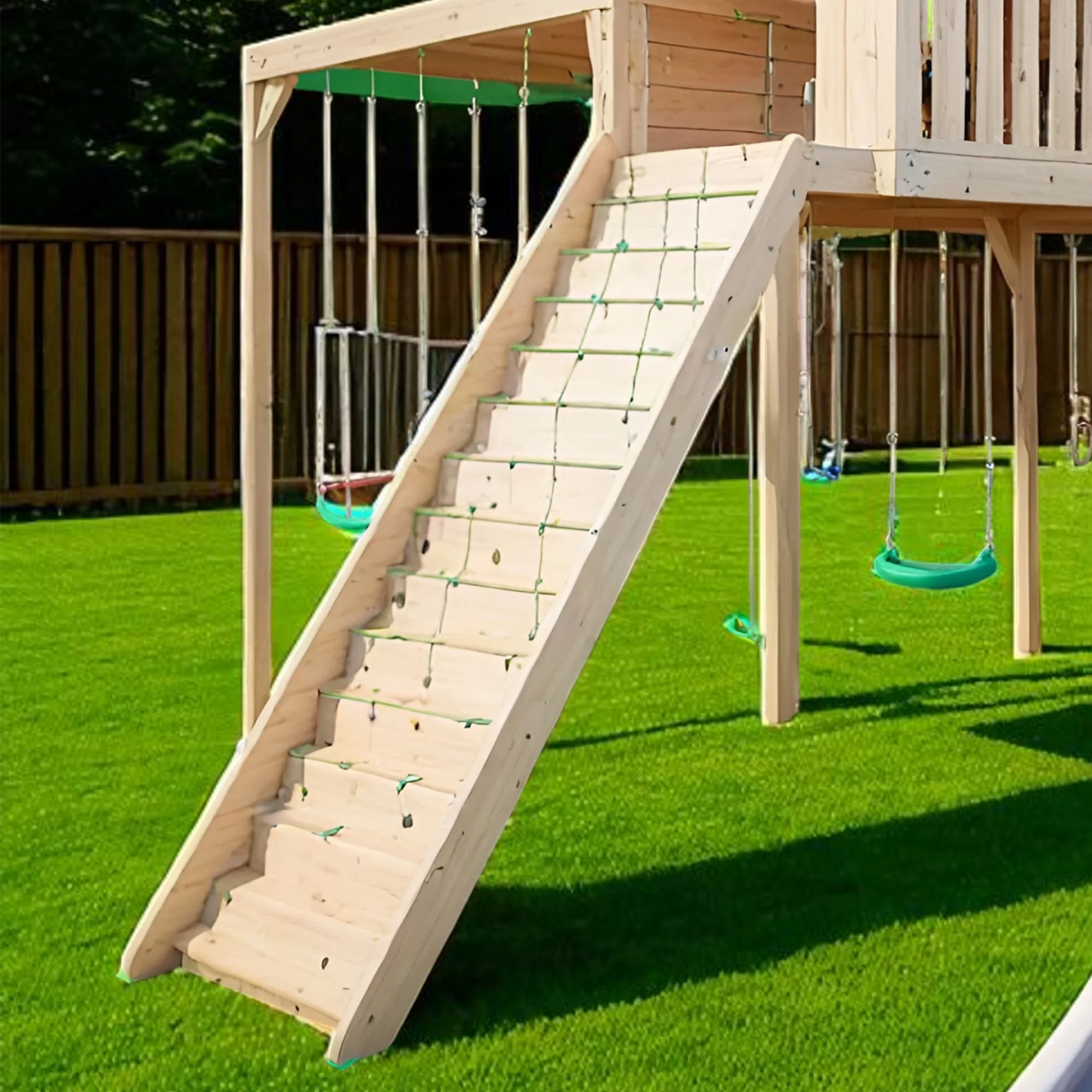 Kids Wooden Swing Set with Sandbox & Slide – Outdoor Playground Equipment