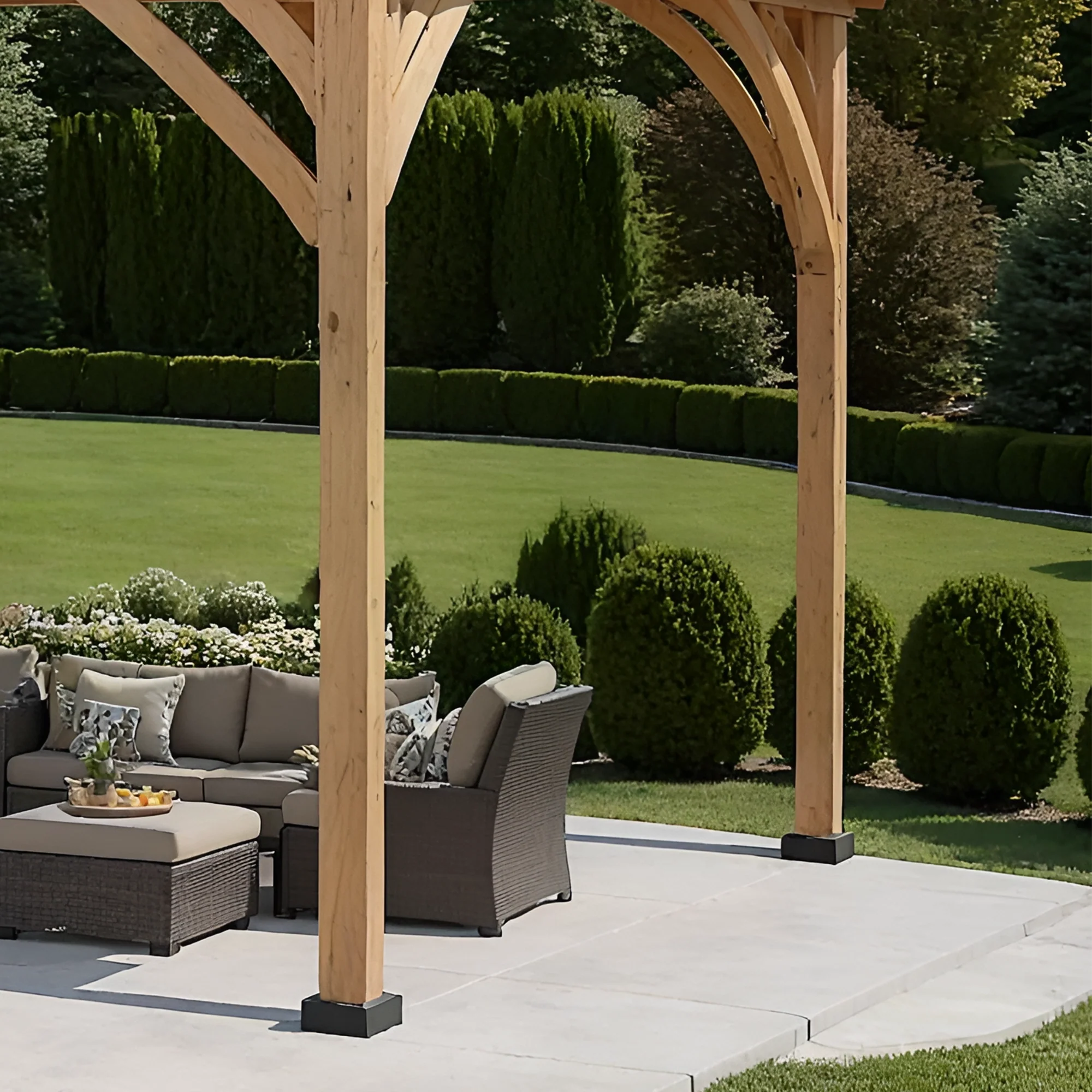 12x12 Wooden Gazebo with Metal Roof | Outdoor Pavilion for Patio, Garden & Poolside Lounge