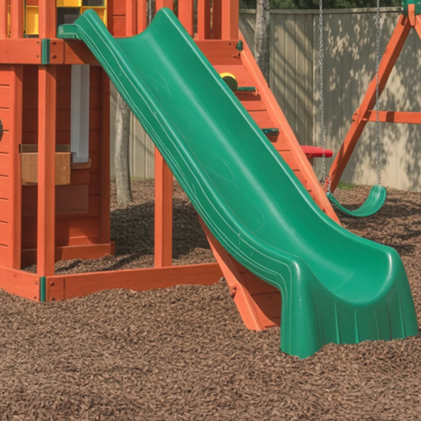 Backyard Wooden Playhouse with Dual Slides & Tube | 22x12x9 ft Kids Outdoor Playground
