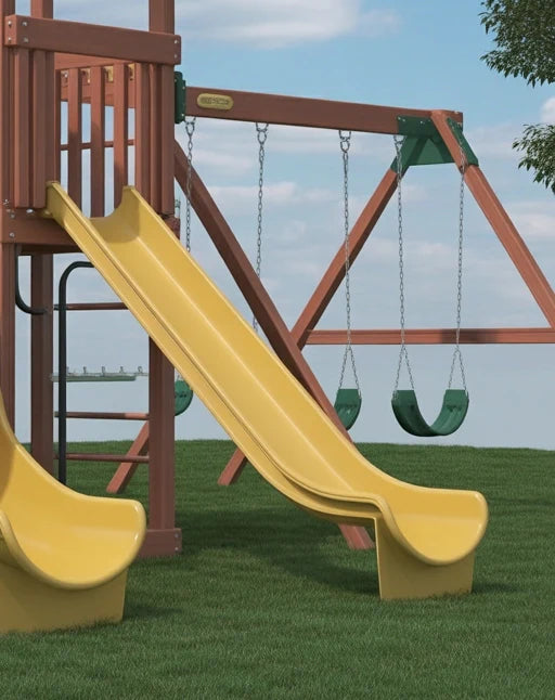 Wooden Swingset with Double Slide & Tube Slide – 22ft x 12ft x 9ft | Backyard Outdoor Playset