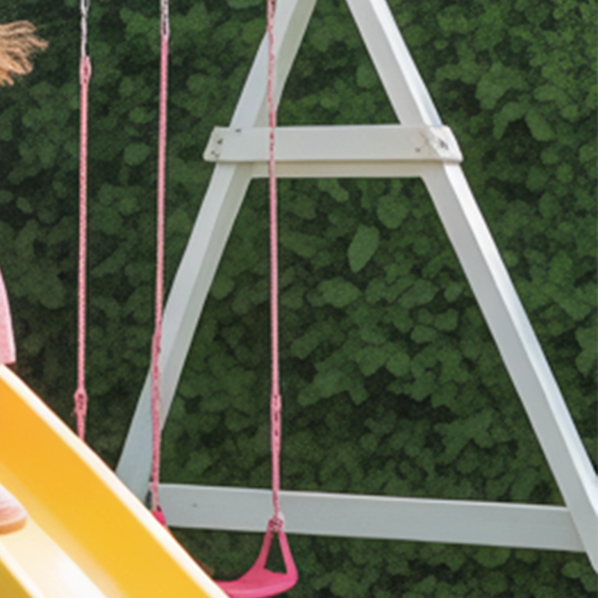 Wooden Playhouse with Slide & Swings | Tall Outdoor Kids Playground for Backyard Fun