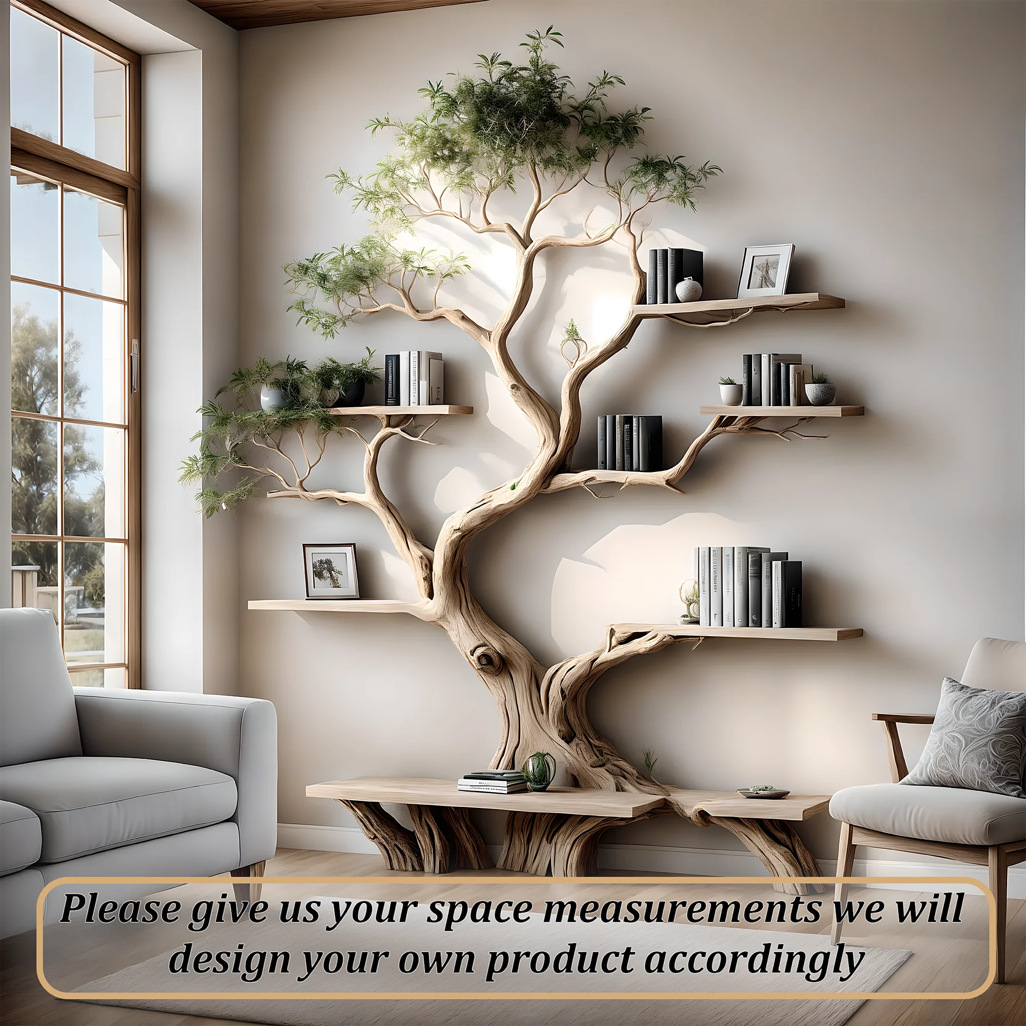 Custom tree bookshelf, office bookshelf 