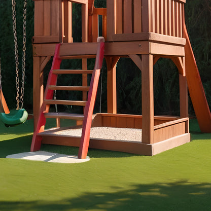 Backyard Playground Swing Set – Wooden Playhouse with Slide and Safe Kids Swings