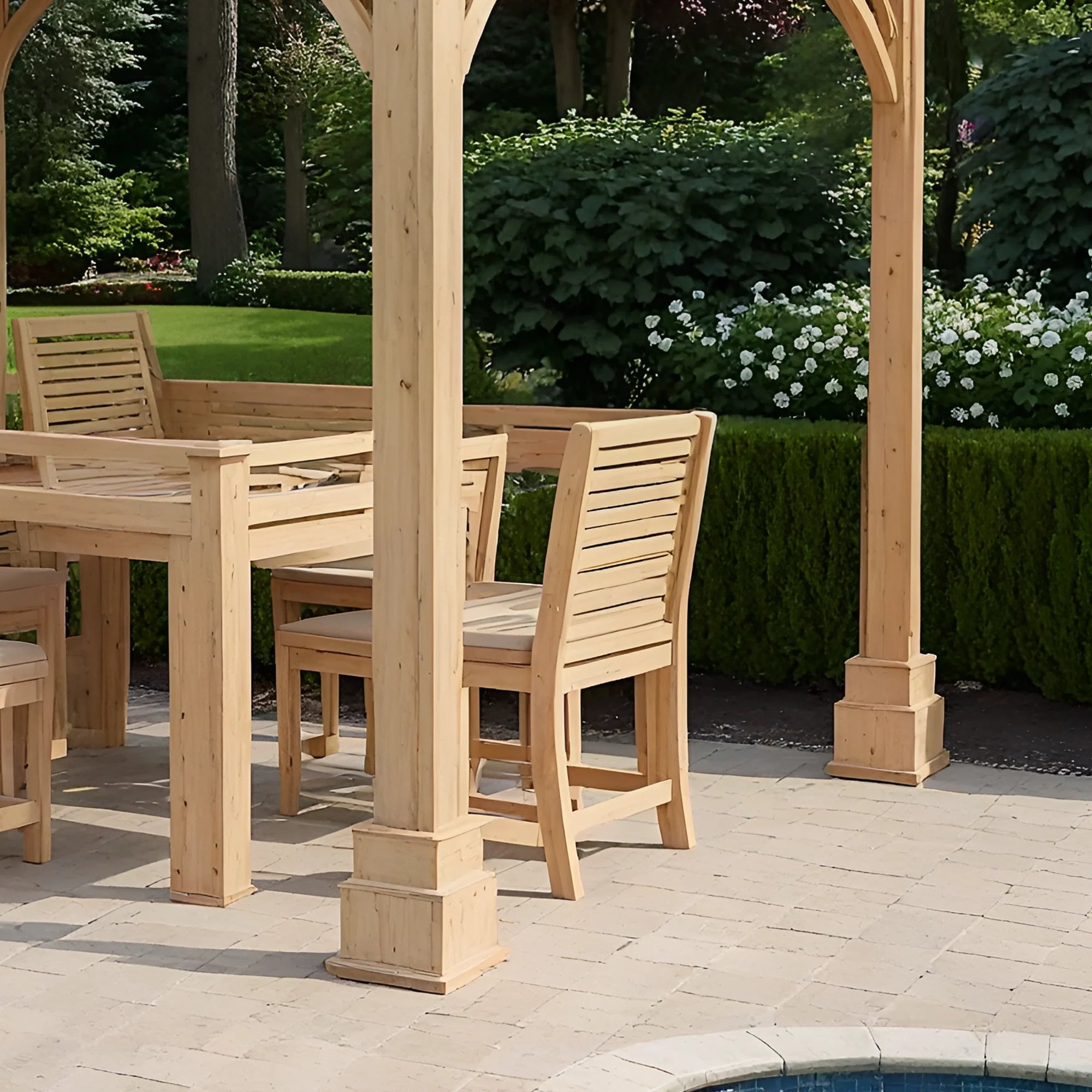 12x12 Wooden Gazebo with Steel Roof | Outdoor Pavilion for Patio, Garden & Poolside Living