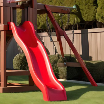 Outdoor Kids Swing Set with Playhouse, Slide & Sandbox – Backyard Wooden Fun