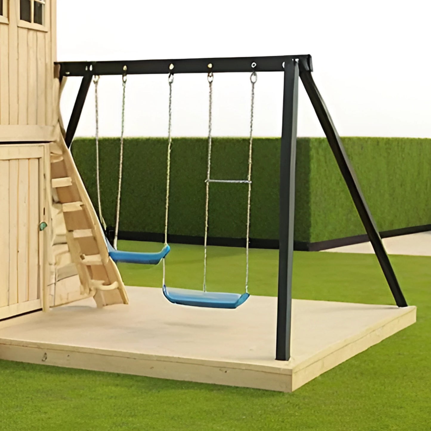 Large Backyard Playground – Wooden Swing Set with Slide, Sandbox & Swings