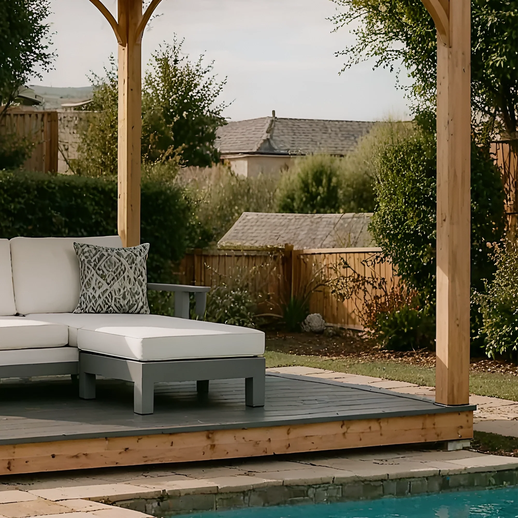 12x12 Wooden Gazebo with Steel Roof | Outdoor Pavilion for Patio, Garden & Poolside Lounge