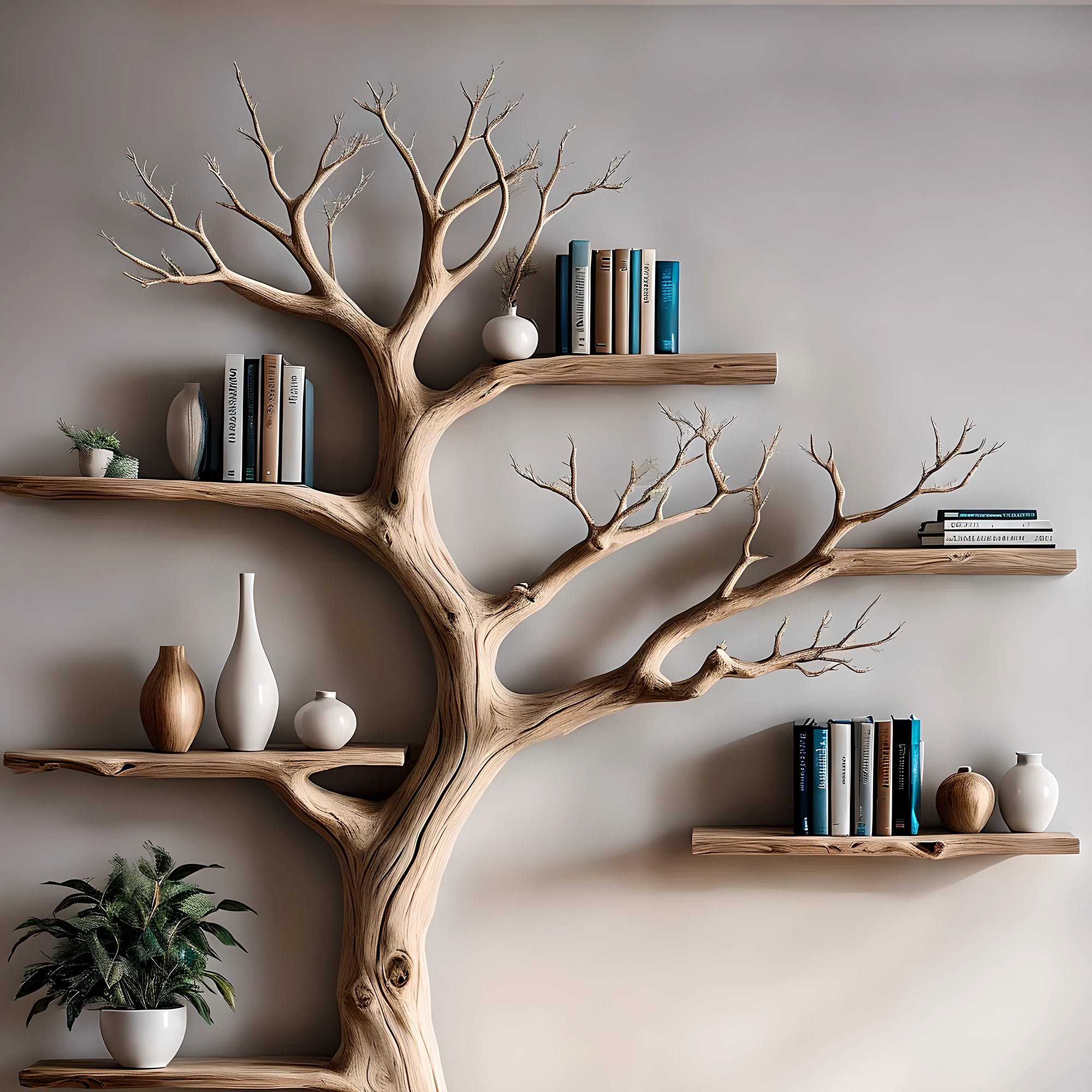 Solid wood bookshelf Solid wood bookshelf Wooden wall mounted bookshelf for home decoration 