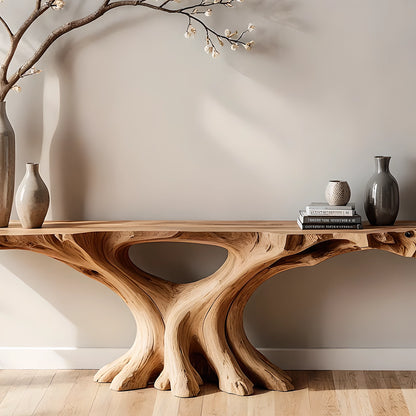 Handmade Solid Wood Console Table – Artistic Root Design