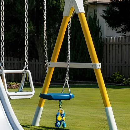 Heavy-Duty Wooden Swing Set – Outdoor Play Structure with Slides & Climbing Features