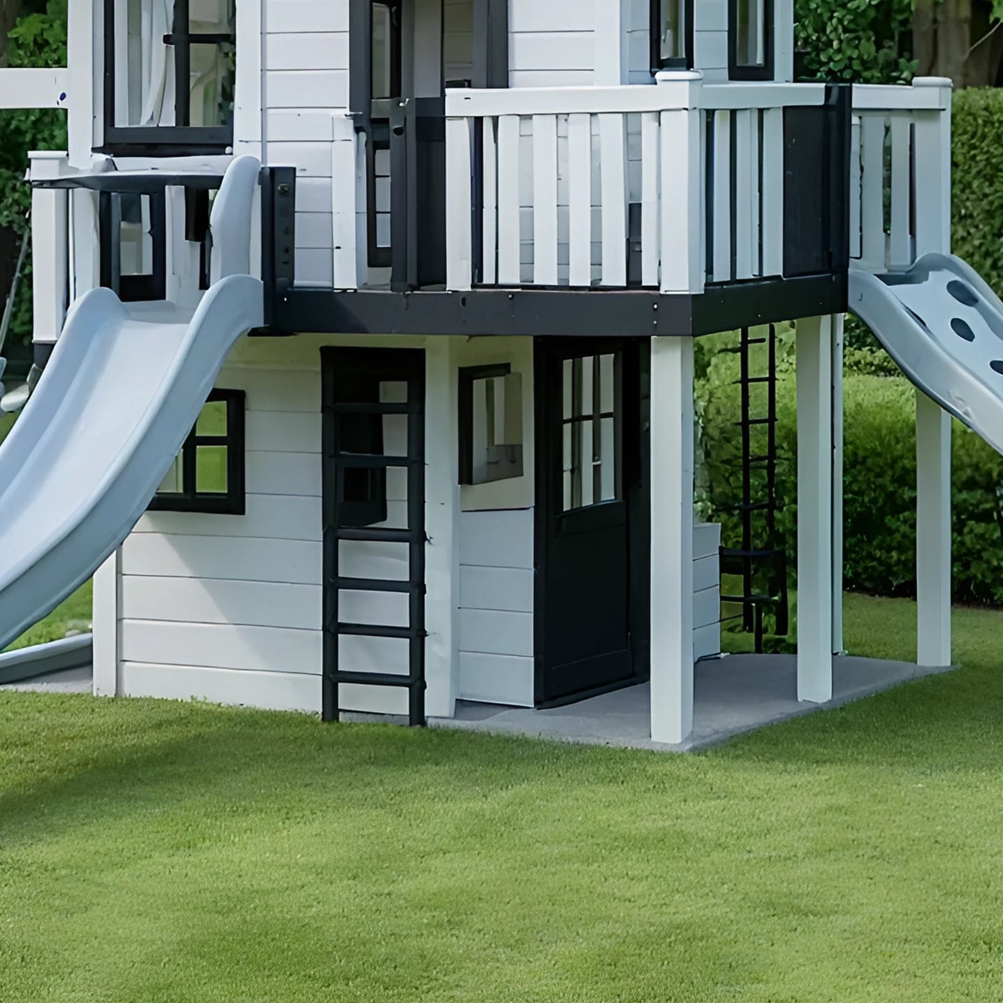 Wooden Swing Set with Double Slides & Swings – Outdoor Playground for Kids