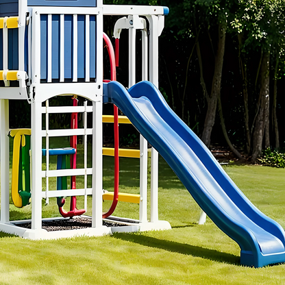 Durable Wooden Swing Set – Kids Outdoor Playset with Slides, Climbing & Playhouse
