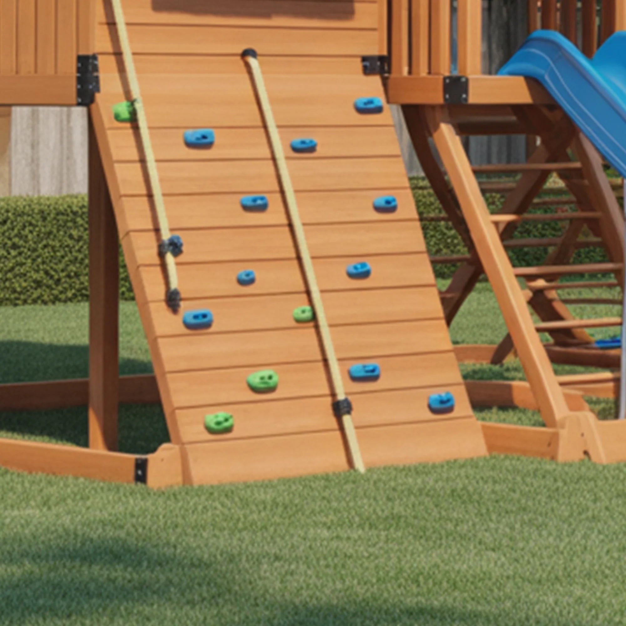 Wooden Outdoor Playhouse with Tube Slide, Straight Slide & Double Swings – Backyard Adventure Playset | 22x10x9 ft