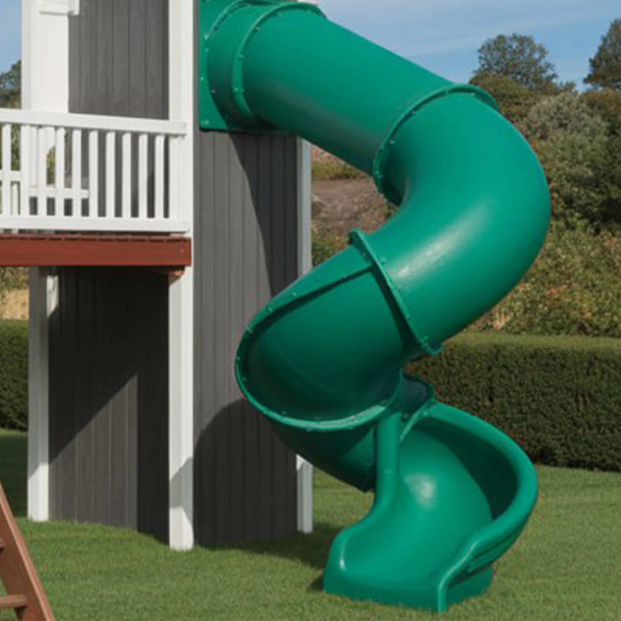 Large Outdoor Wooden Playhouse with Slide, Swings & Climbing Tower – 22ft Backyard Playground