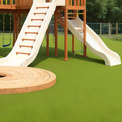 Wooden Swingset with Double Towers, Tube Slide & Swings – Kids Outdoor Playground