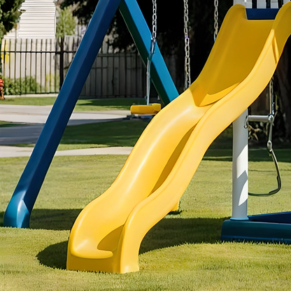 Large Wooden Backyard Playset with Double Slides, Swings & Playhouse – Fun for Kids