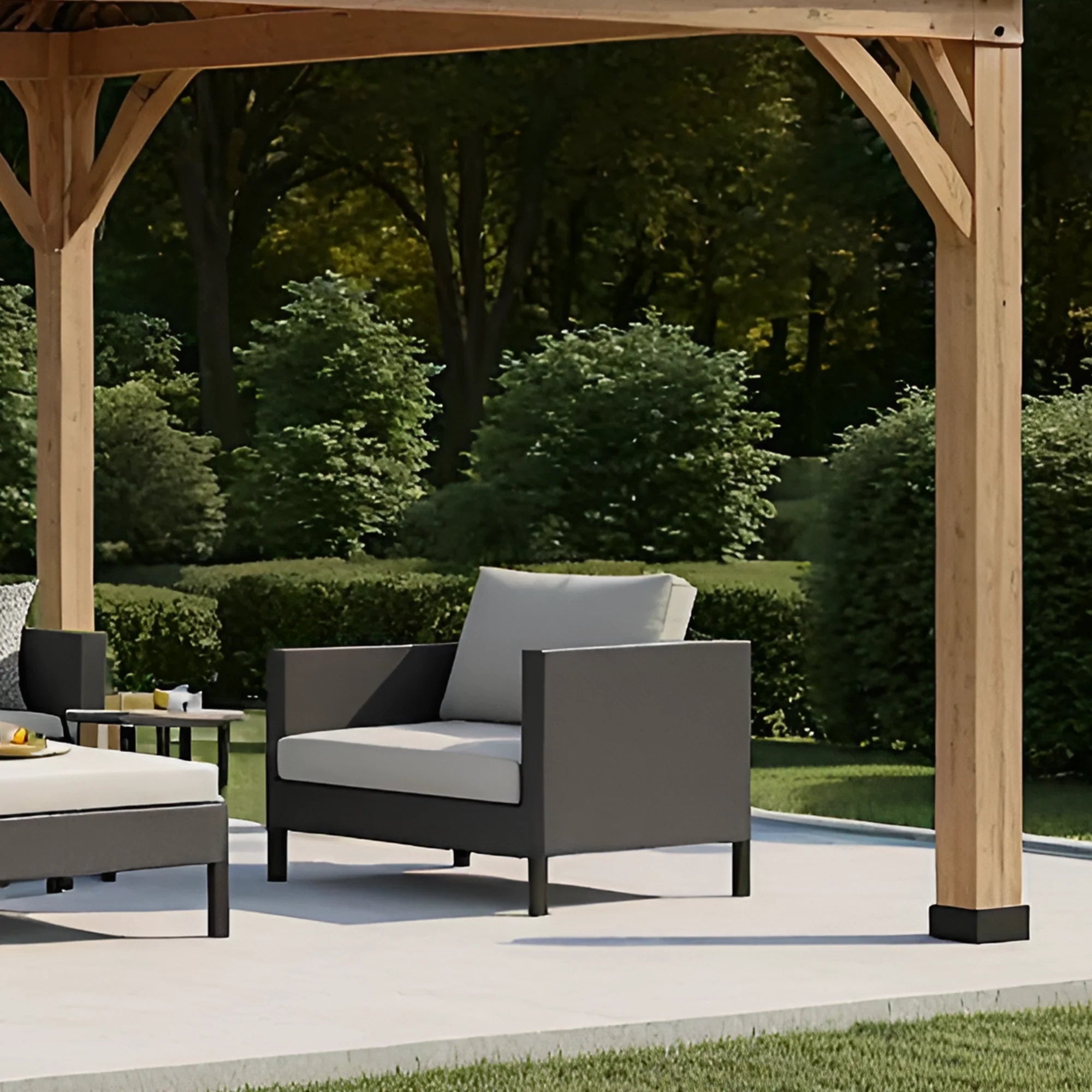 12x12 Wooden Gazebo with Metal Roof | Outdoor Pavilion for Garden, Patio & Poolside Shade