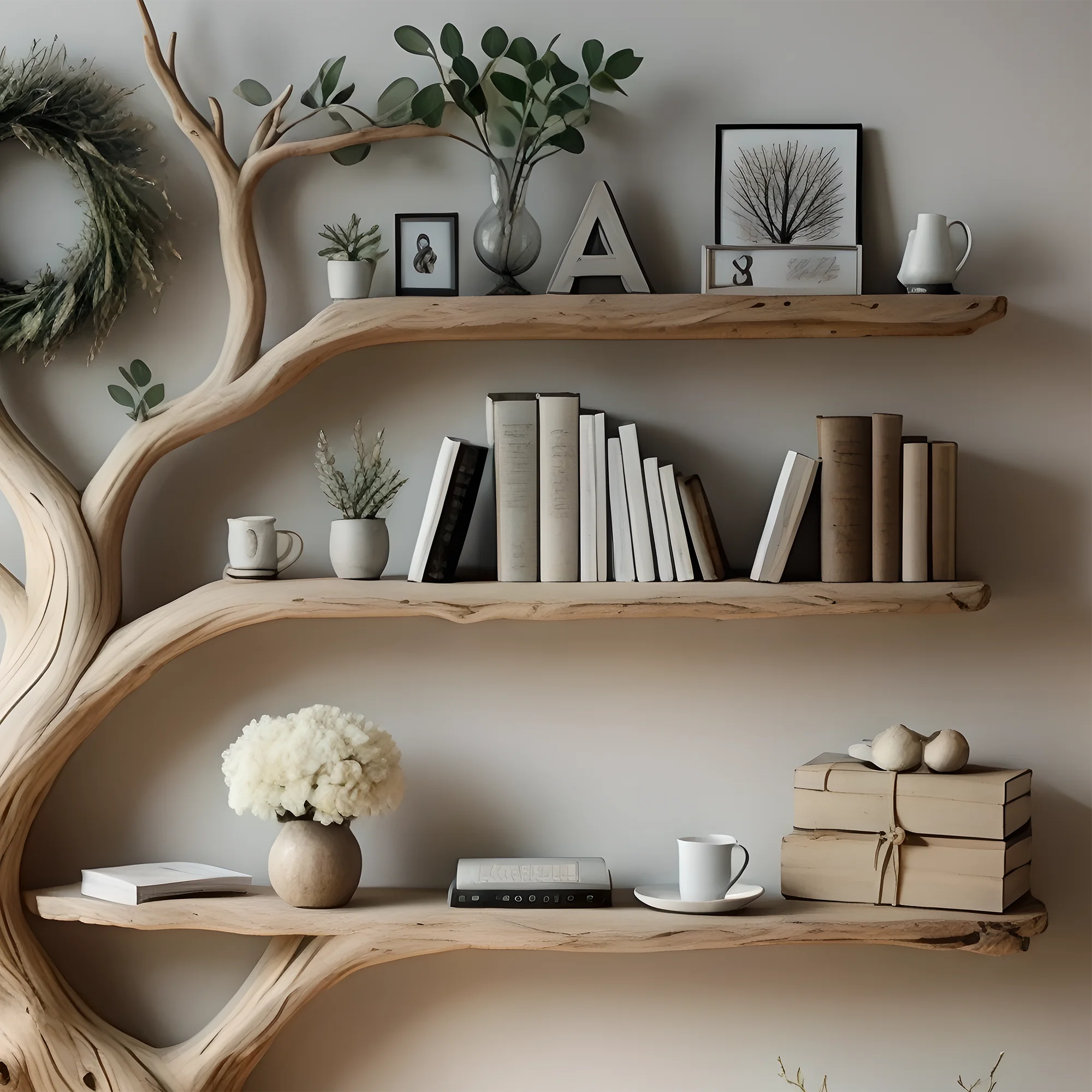 bookshelf. tree bookshelf natural wooden bookcase floating table bookshelf table special decorative bookshelf 