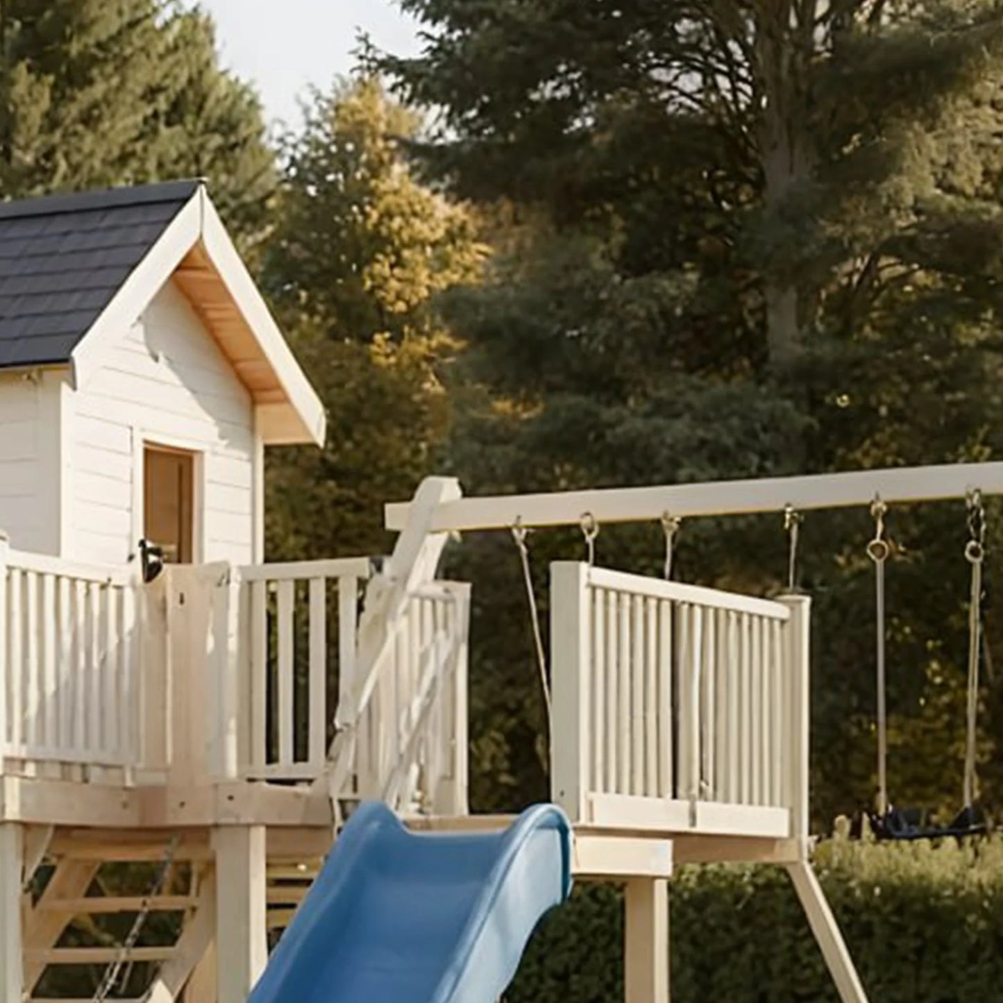 Outdoor Wooden Swing Playset with Slide & Sandbox – Durable Backyard Playground