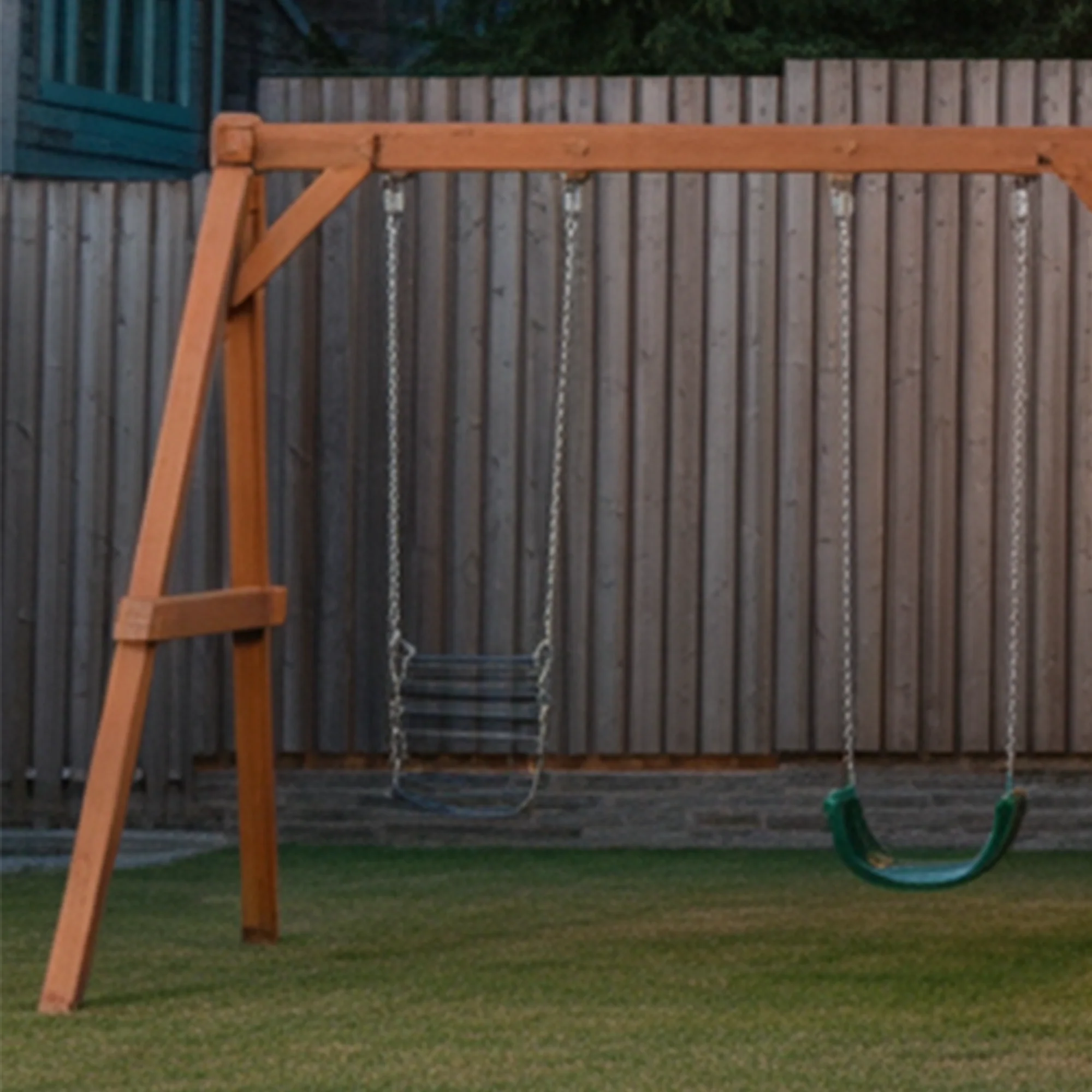 Two-Story Wooden Playhouse with Spiral Tube Slide & Swings | Outdoor Castle Playground for Kids Backyard Fun