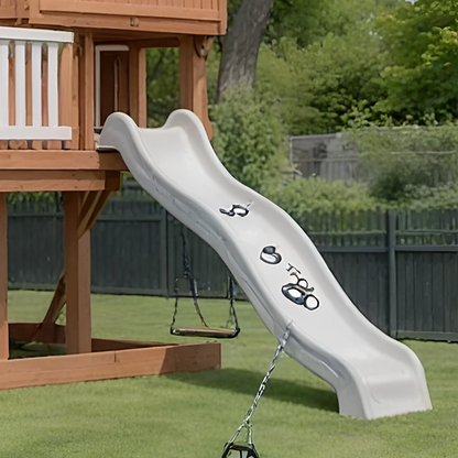 Kids Wooden Swing Set with Rock Wall, Slides & Swing Seats – Outdoor Playset
