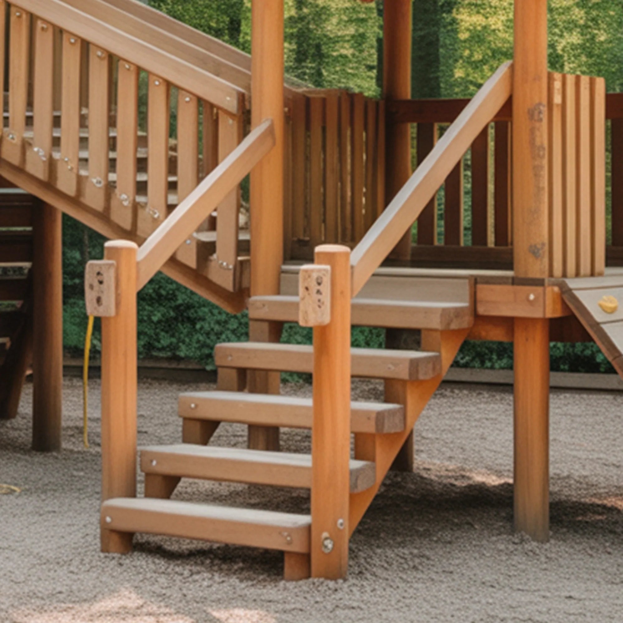 Deluxe Wooden Outdoor Playset with Twin Towers, Spiral Tube Slide, Rock Wall & Clubhouse – 9ft Height x 20ft Length x 10ft Width