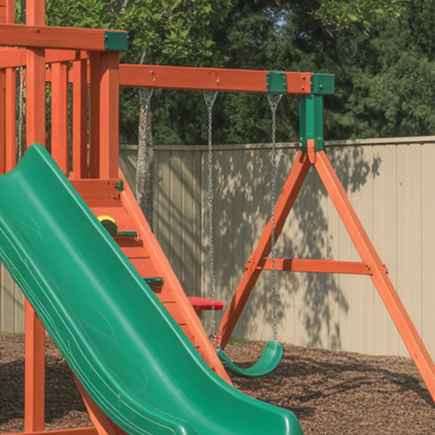 Backyard Wooden Playhouse with Dual Slides & Tube | 22x12x9 ft Kids Outdoor Playground