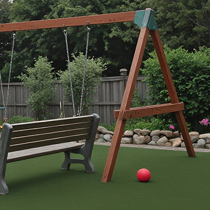 Large Wooden Swing Set for Backyard – Playhouse, Slide, and Double Swings for Children