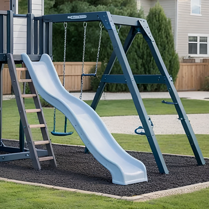 Large Wooden Outdoor Swing Set with Sandbox, Slide & Dual Swings – Backyard Fun