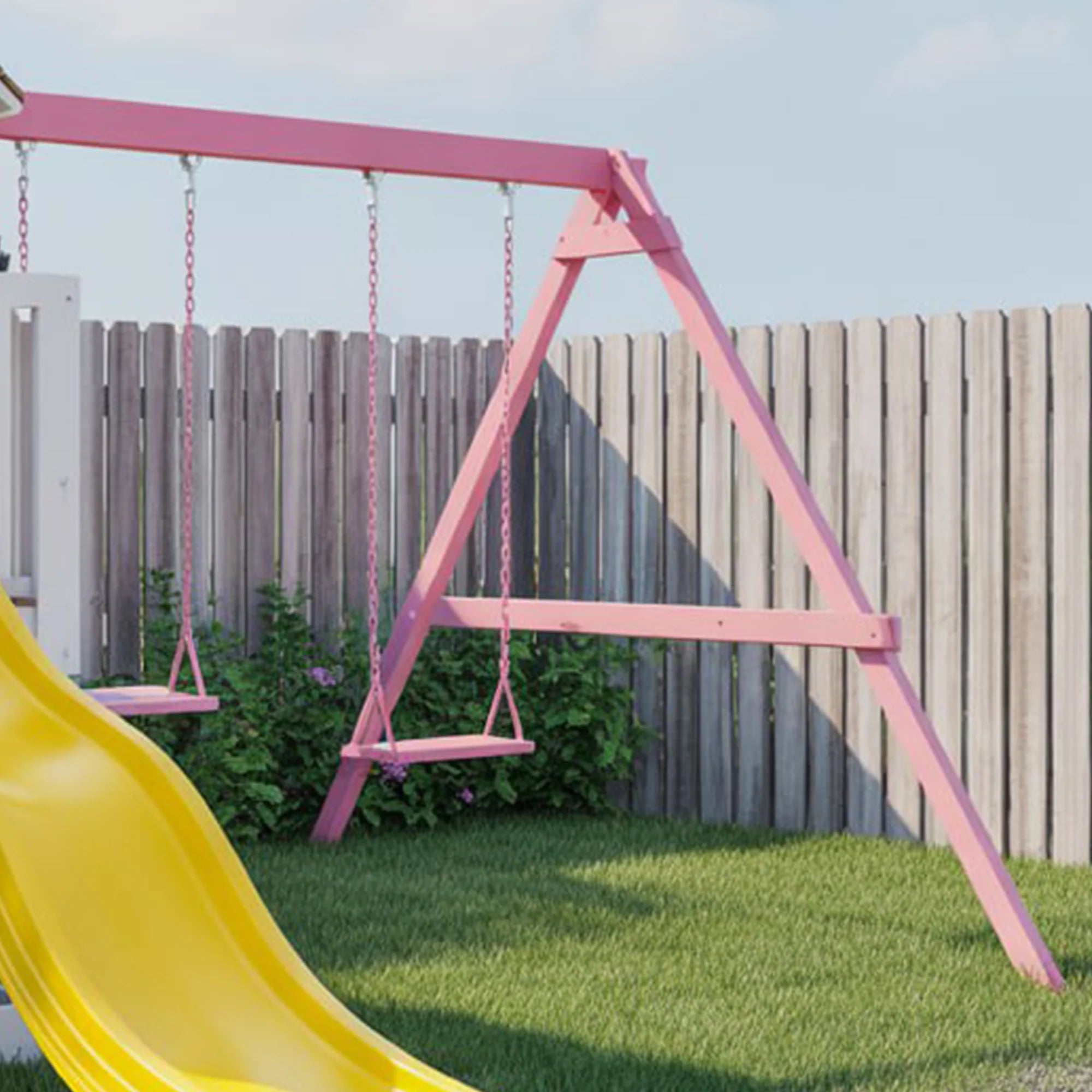 Backyard Adventure Playhouse – Kids Outdoor Swing & Slide Set
