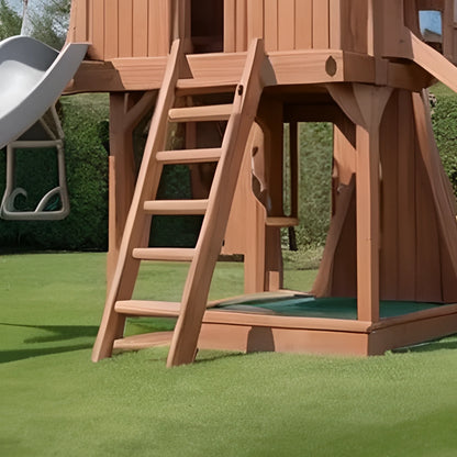 Wooden Swing Set with Toddler & Kids Swings, Slide & Bench – Backyard Outdoor Playset