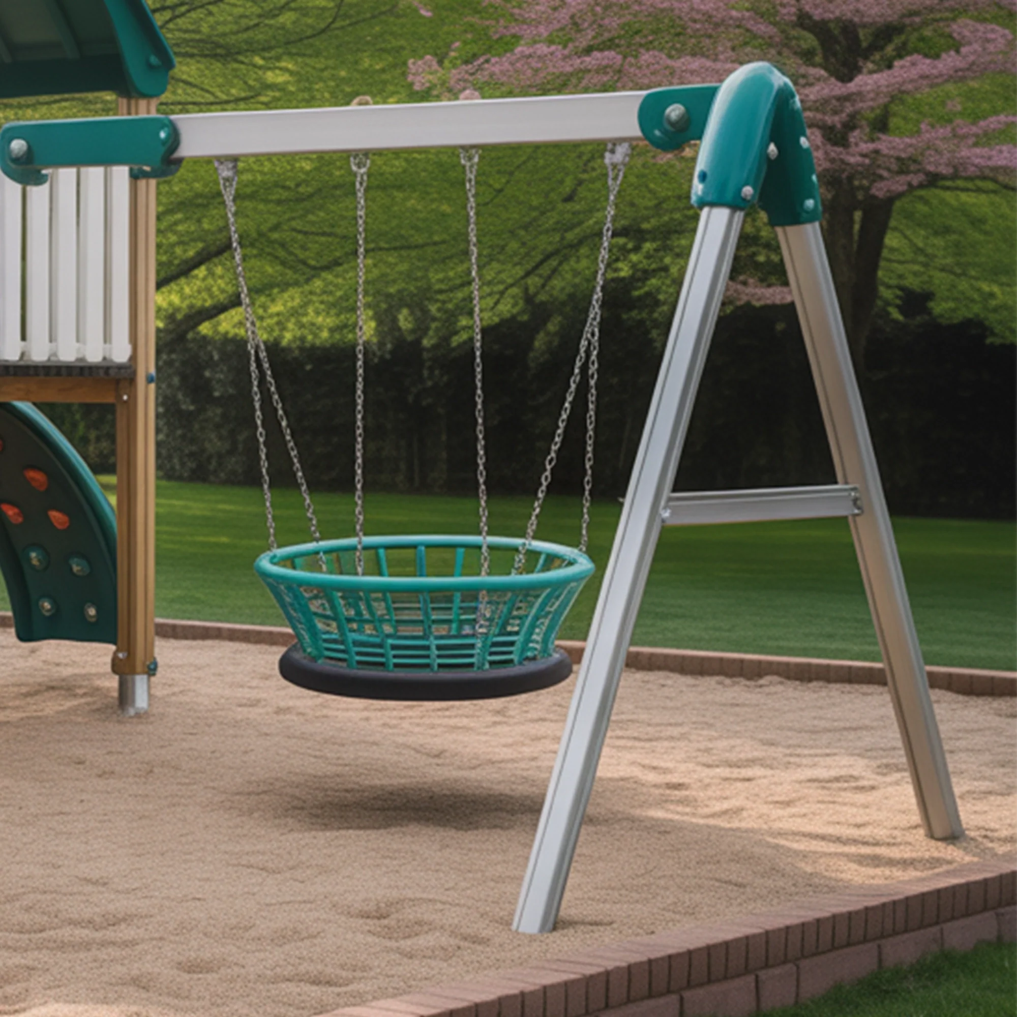 Outdoor Wooden Playground with Slide, Swings & Climbing Features – Safe Backyard Playset for Kids (16ft x 10ft x 9.5ft)