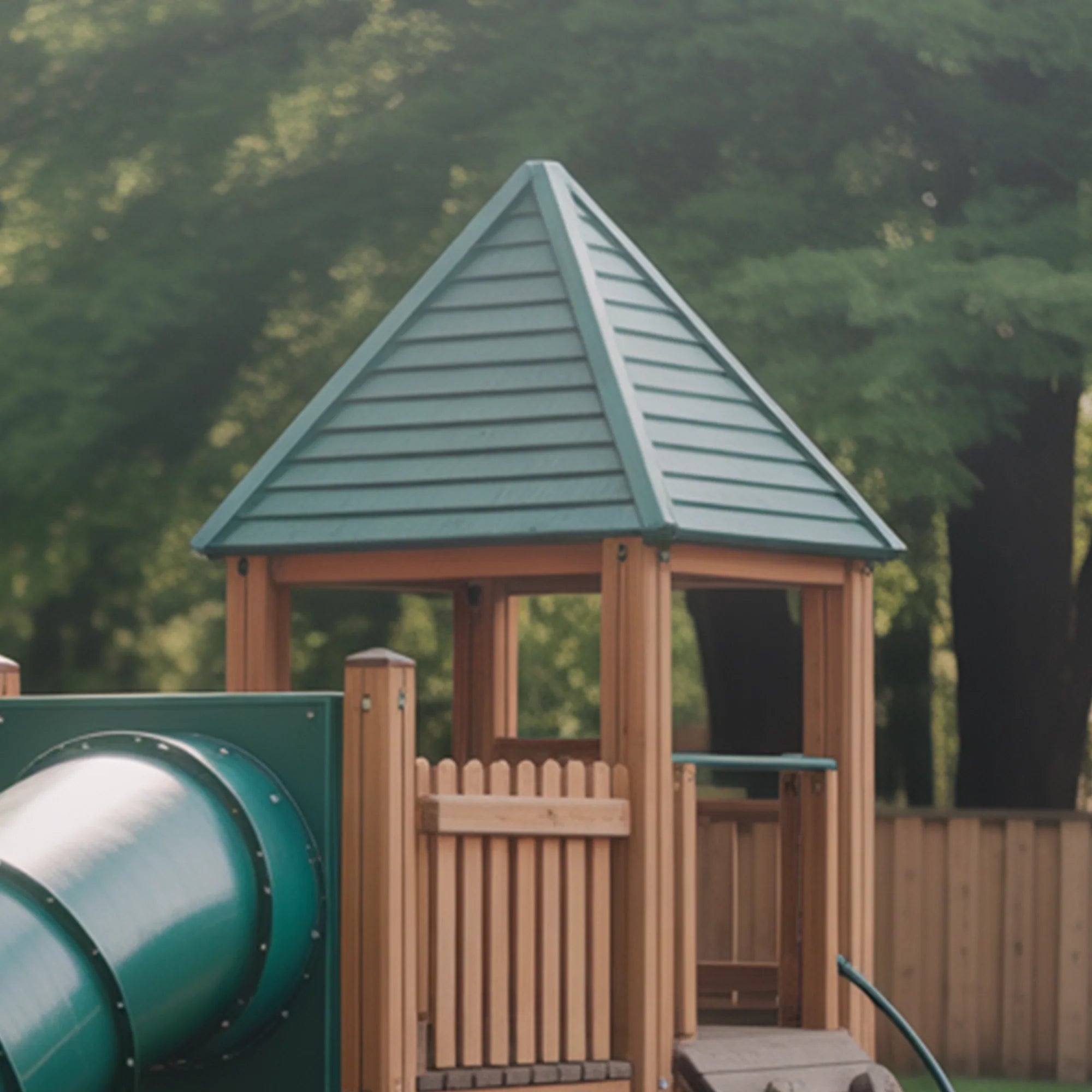 Backyard Wooden Playset with Tube Slide, Climbing Wall & Tower – 20ft x 10ft x 9ft