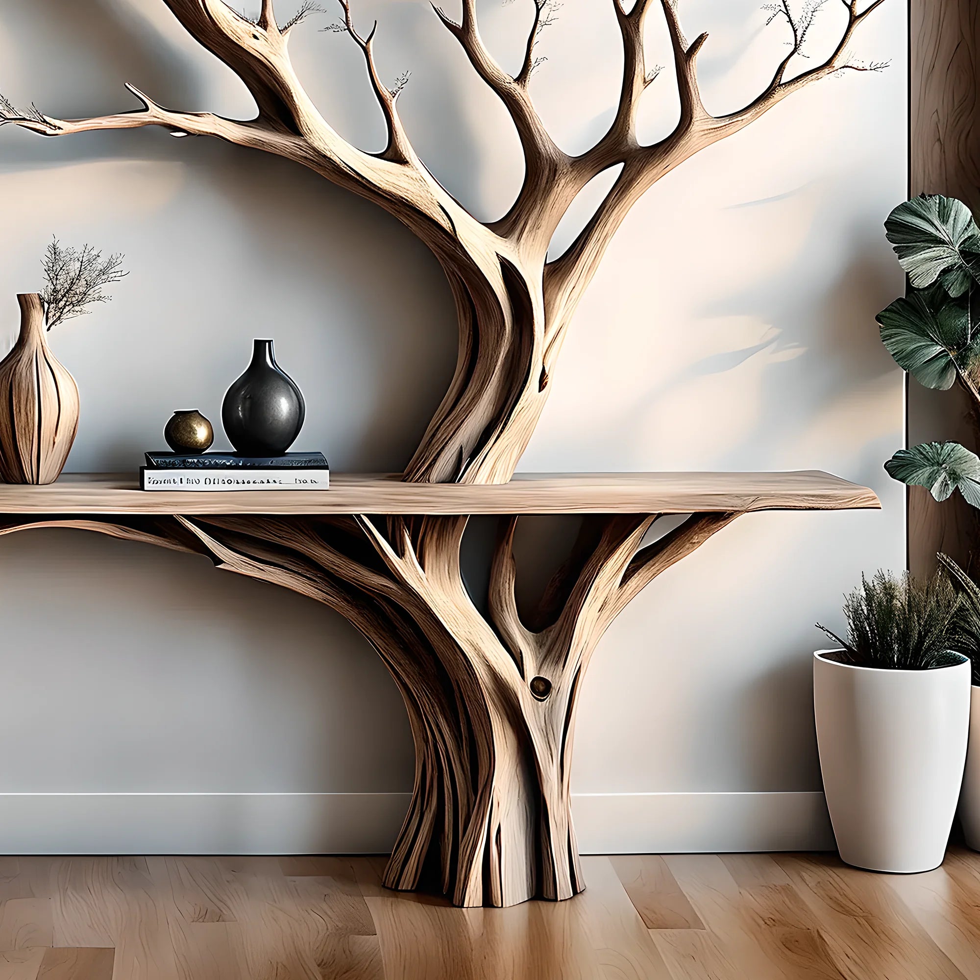 Tree-shaped desk. console table, home decoration table 