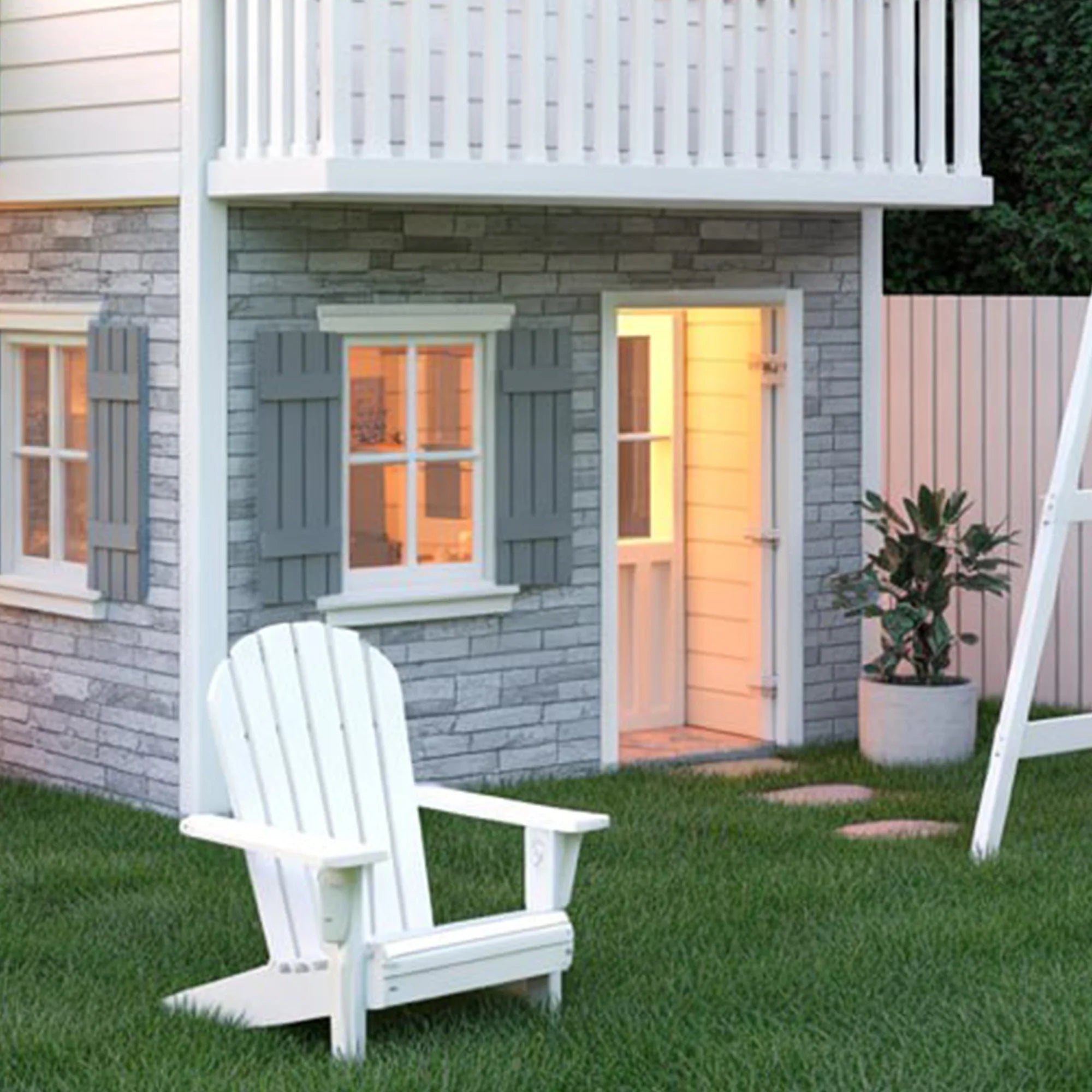 Large Wooden Playhouse for Kids – 9ft Tall with Spiral Slide