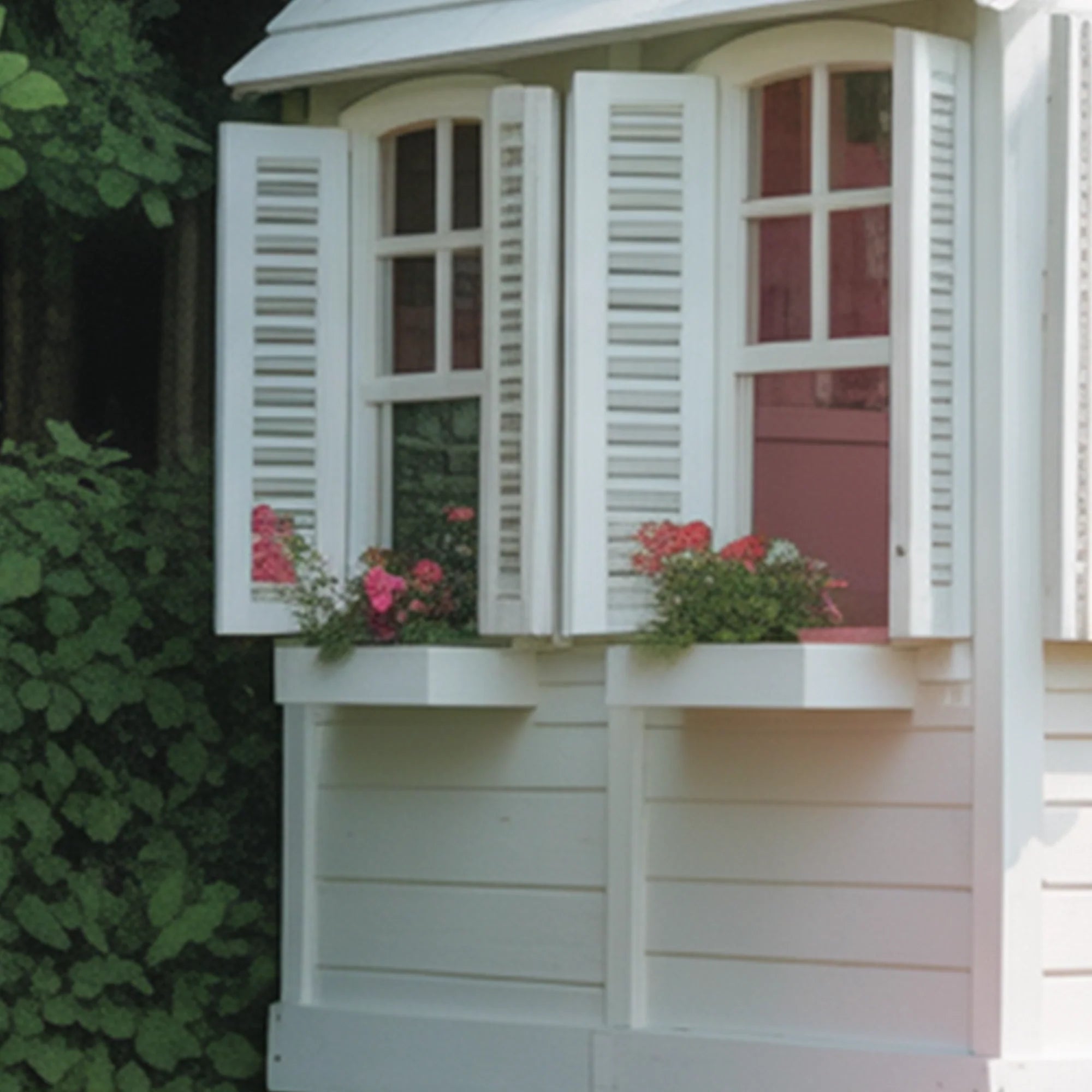 Wooden Playhouse with Slide & Swings | Tall Outdoor Kids Playground for Backyard Fun