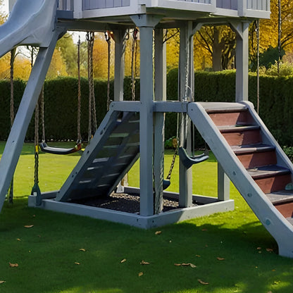 Multi-Activity Swing Set with Slides, Climbing Features & Playhouse for Kids