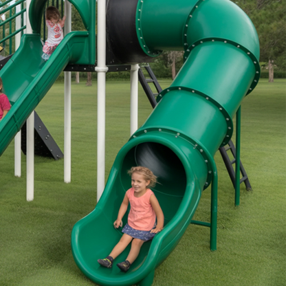 Wooden Kids Playground with Triple Slides & Bridge | 22x12x9 ft Outdoor Playhouse