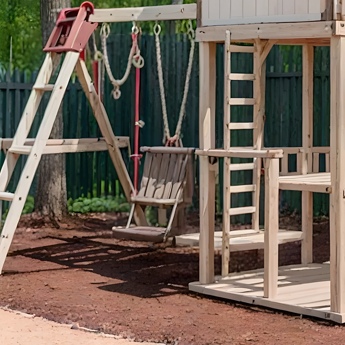 Premium Wooden Swing Set – Sturdy Backyard Playground with Slides & Swings
