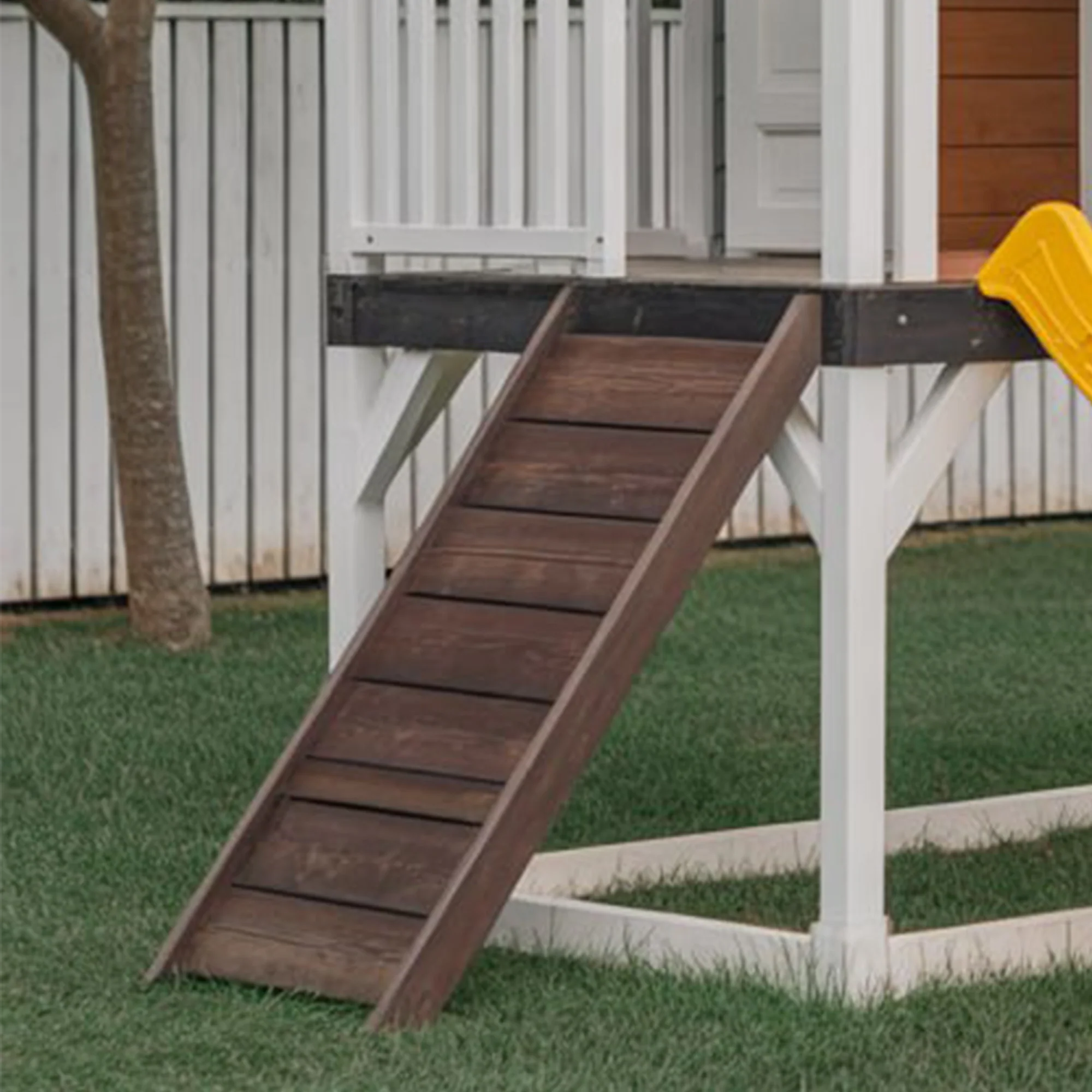 Modern Kids Playhouse with Slide and Swings – Outdoor Backyard Fun