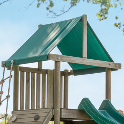 Wooden Swingset with Slide, Climbing Wall & Ladder – Kids Outdoor Playground