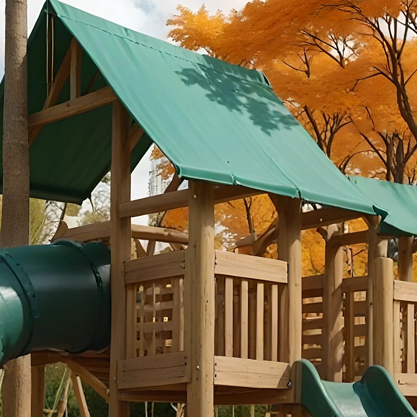 Durable Wooden Backyard Playset – Swings, Slides, and Playhouse for Active Kids