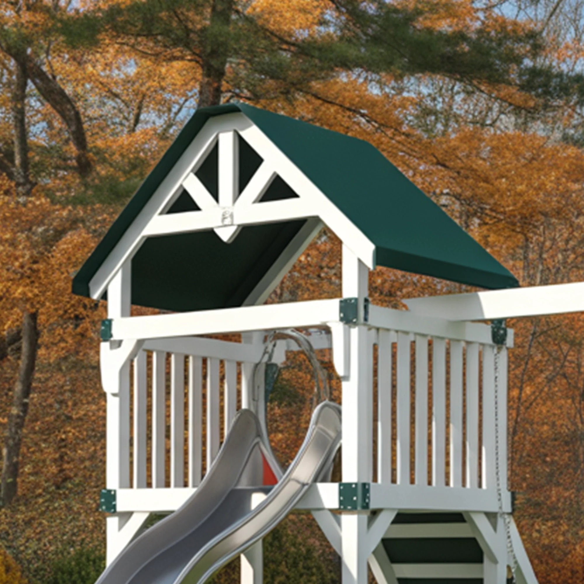 Wooden Outdoor Playset with Double Swings, Slide & Climbing Wall – 22ft x 10ft x 9ft Backyard Playground