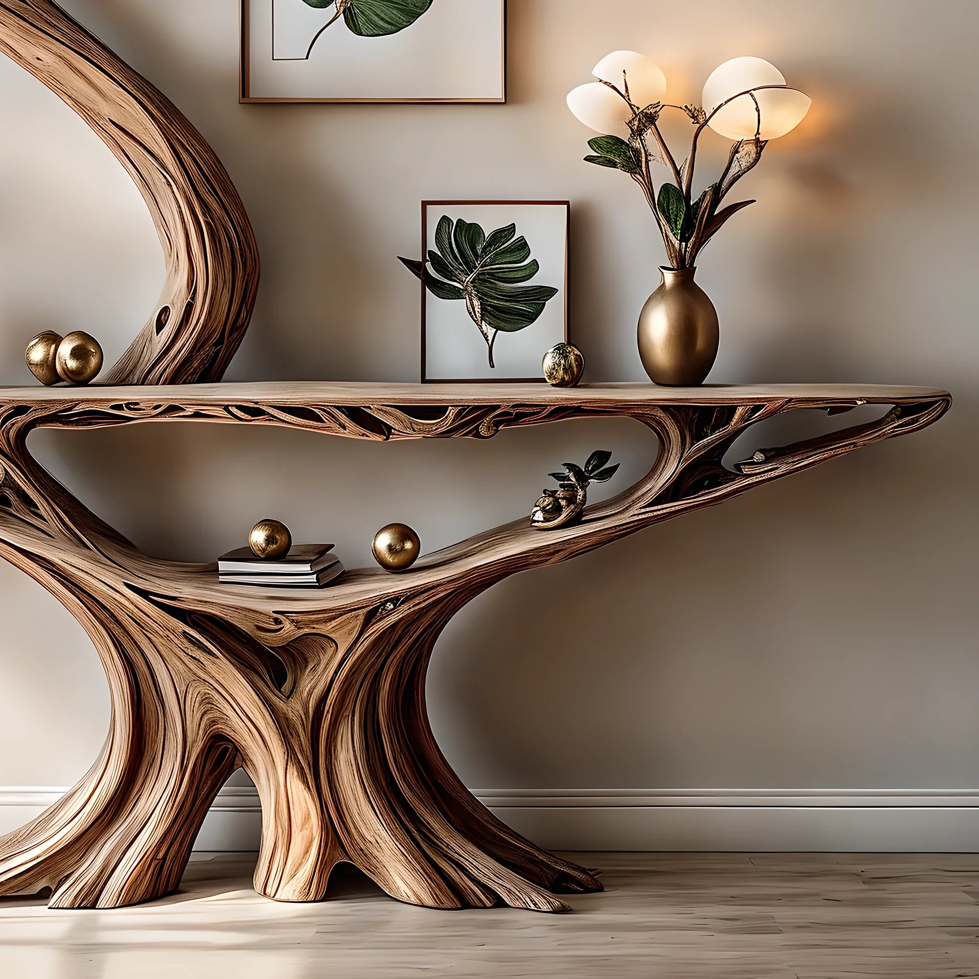 Reading table shaped like an old tree, children's desk shaped like an old tree, home decoration table 