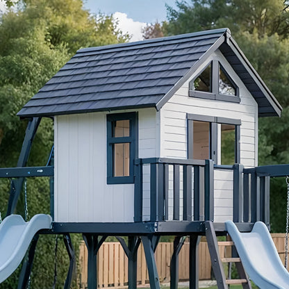 Large Wooden Outdoor Swing Set with Sandbox, Slide & Dual Swings – Backyard Fun