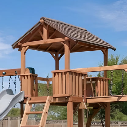 Premium Wooden Playset with Swings & Slide – Safe Outdoor Playground for Children