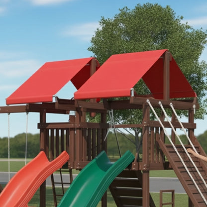 Wooden Swingset with Double Slides & Climbing Ladder – 22x12 ft Outdoor Playset