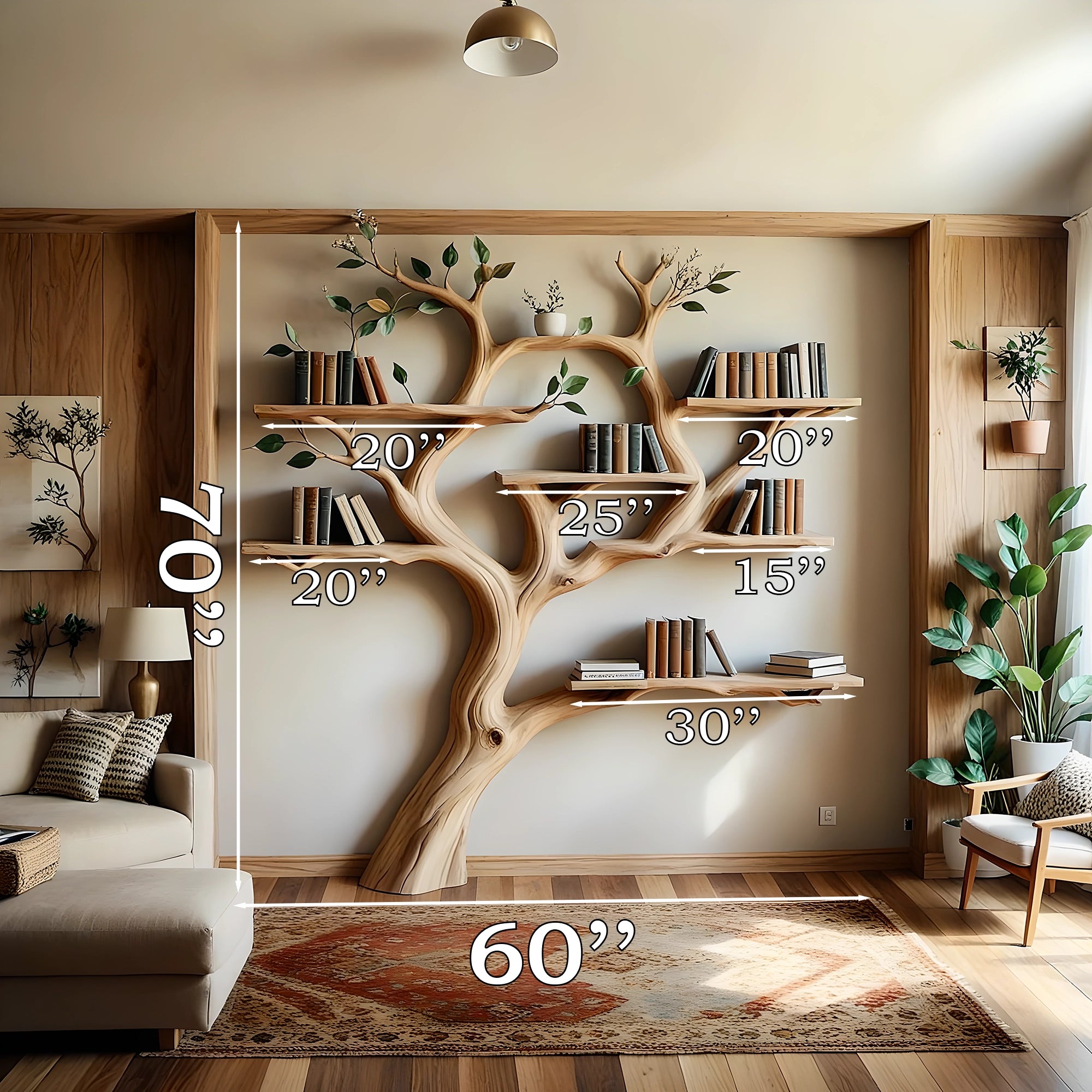 Handmade Branch Bookshelf – Stylish and Practical 