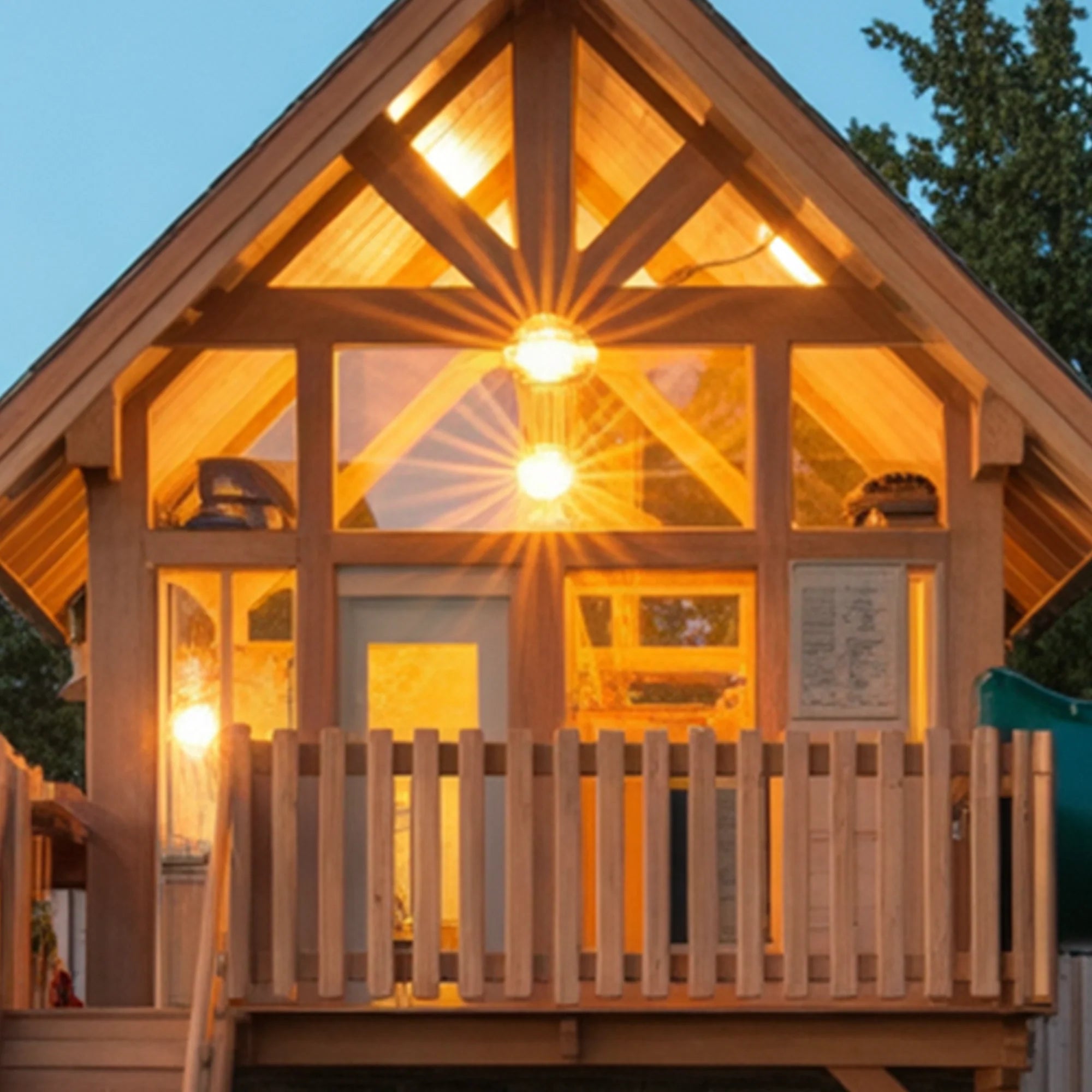 Two-Story Wooden Playhouse with Spiral Tube Slide & Swings | Outdoor Castle Playground for Kids Backyard Fun