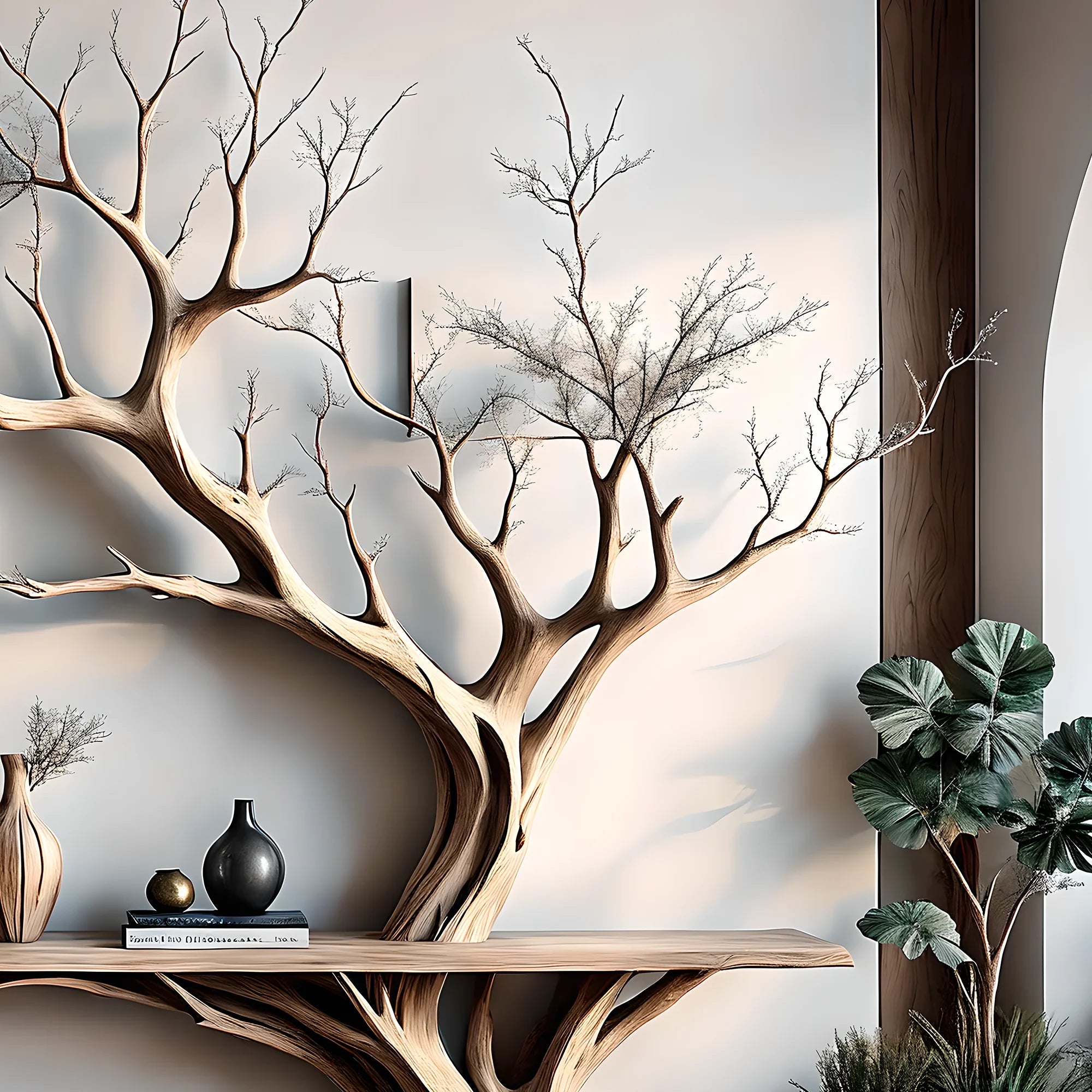 Tree-shaped desk. console table, home decoration table 